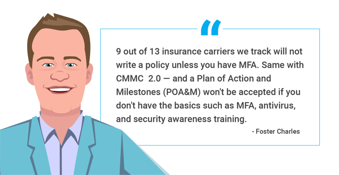 9 out of 13 insurance carriers we track will not write a policy unless you have MFA.